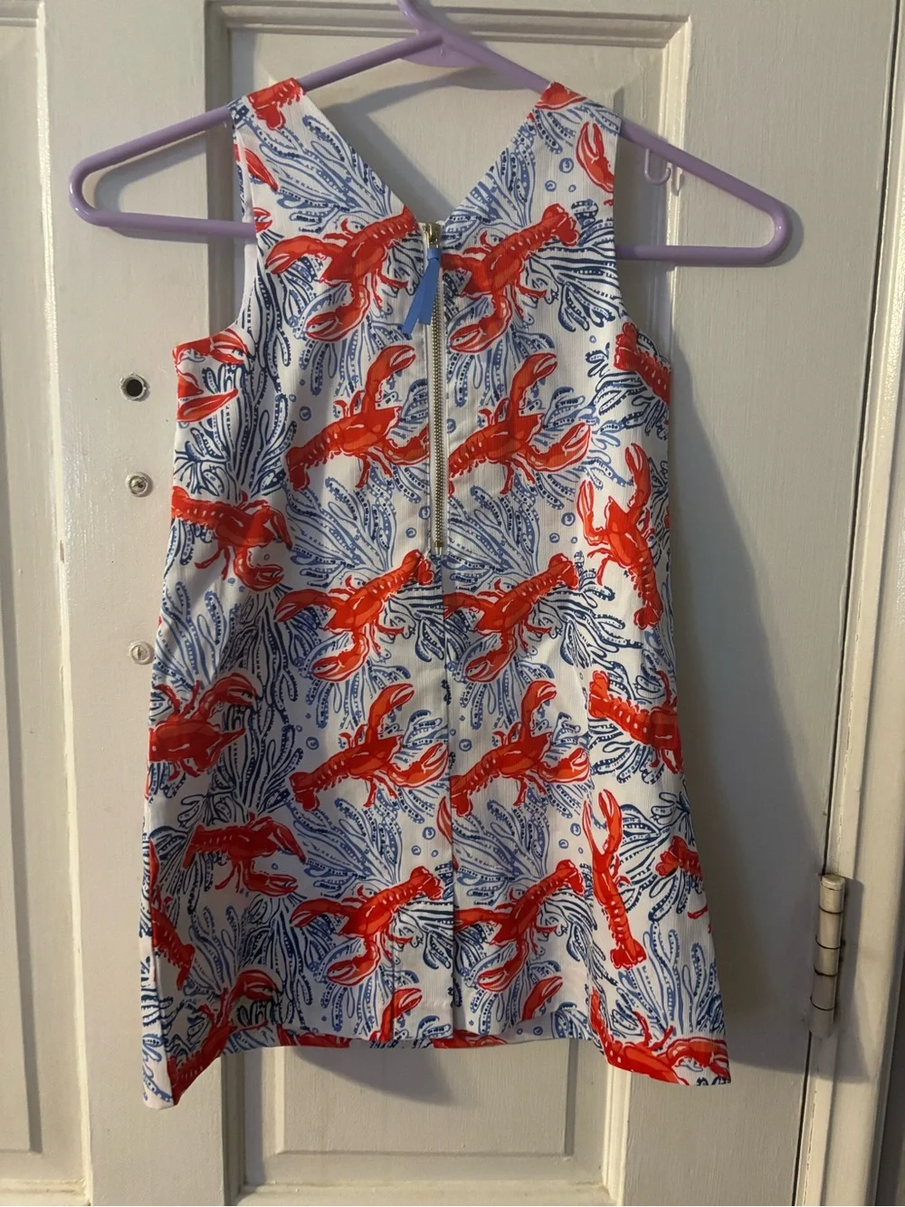 Tommy Bahama Girls A-Line Sleeveless V-Neck Lobster Print Dress Size 5